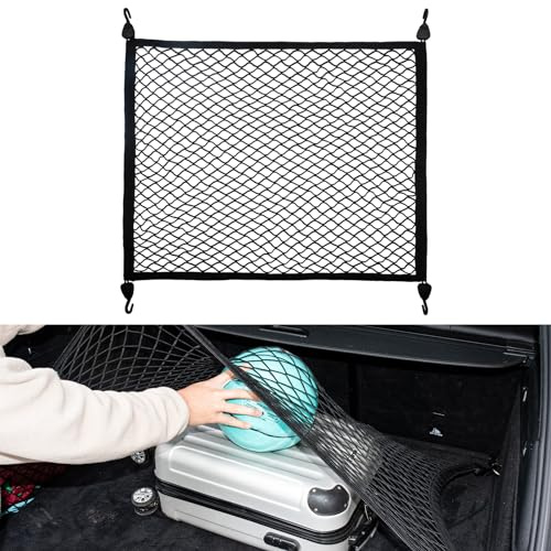 VEHIRIE Cargo Net for SUV Car Trunk Net Organizer with ABS Hook Elastic Storage Mesh Nets 31.5 x23.6 inches Stretch to 70.8 x 47.2 inches for Pickup Trucks Tailgate Netting Accessories