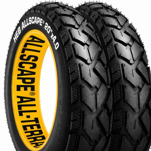 HEB ALLSCAPE 20x4 inch E-Bike Fat Tire, Puncture Resistant Heavy Duty for MTB, All Terrain and Trail Riding High-Density Construction for Durability & Control, U.S.-Based Company