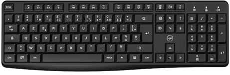 Mobility Lab - ML313979 - Teclado inalámbrico Deluxe Keyboard - Receptor USB y USB-C, Golpe preciso, Teclas Suaves y silenciosas, Teclado numérico, diseño AZERTY - Negro