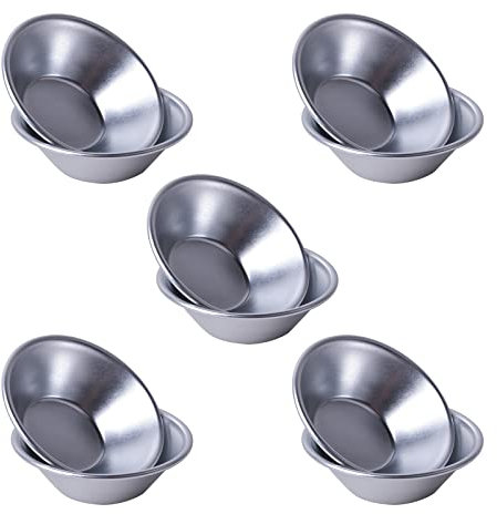 Rapidbok 10 Pezzi Stampi di Crostate di Uova, Stampi in Alluminio Antiaderente, Stampini per Crostatine, Riutilizzabile, Making Mold Piastra DIY Strumento di Cottura, per Budini Gelato Ciocacolate