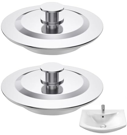 2PCS Universal Bath Plug, Bath Tub Plug, 40-45mm Hole Drain Plug Replacement, Sink Plugs, Bathroom Sink Stopper, Stainless Steel Plugs for Sinks, Sink Plug for Kitchen, Bathtub Plug UK