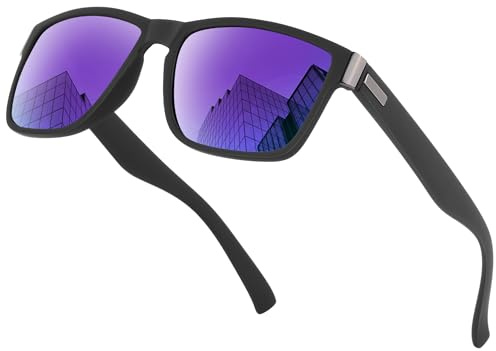 Perkanion Lunettes de Soleil Polarisées pour Homme Femme Classiques Protection UV400 pour Conduite Pêche Monture Léger Confortable