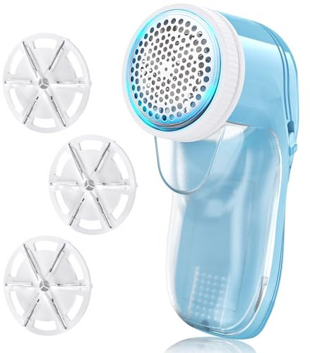 Levapelucchi Elettrico, Levapelucchi per Tessuti con 6 Lame a Foglia, Rullo per Lanugine Portatile per Tappeti, Coperte, Maglioni, Pelucchi, Pilling, Rimozione Pelucchi per Vestiti