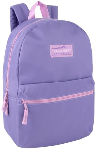 Classic Vintage Backpack for Adults and Kids with Adjustable Padded Shoulder Straps | School Bookbags for Girls, Boys (Purple)