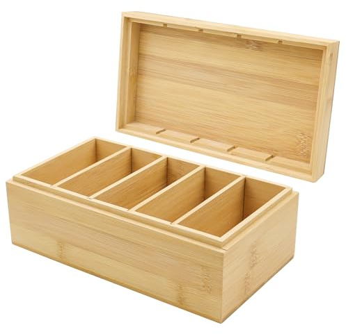 POPAPIE 1 Pièce Boîte à Fiches en Bois,Boîte de Rangement pour Cartes,Boîte à Fiches de Classement,Boite Rangement en Bois Avec couvercle Pour Bureau École et Maison (Fiches Non Incluses)