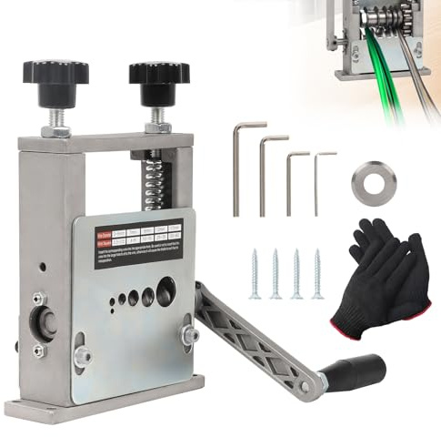 Maquina Pelar Cables, Peladora de Cables para Cables de 1-17 mm, Peladora de Cables Eléctricos Manual, Maquina Pelacables 5 Cables Simultáneos con Cuchillas