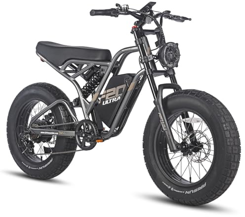 Fafrees Bici elettrica F20 Ultra E Bike, batteria 48V 25Ah, città elettrici da 20* 5.0 pollici, motore fatbike, autonomia mountain bike fino a 80-140 km (Grigio scuro)