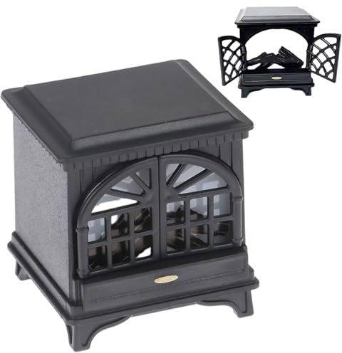 HoveeLuty Mini cheminée de Maison de poupée à l'échelle 1/12 avec éclairage LED, Accessoires en Plastique pour Maison poupée, Meubles, cheminée à l'échelle 1/12
