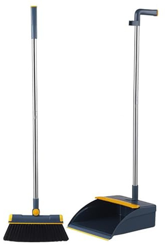 Scopa in piedi con – Spazzare a terra a manico lungo, kit di pulizia | per cucina, camera da, soggiorno, balcone, ufficio, lavanderia, garage, casa