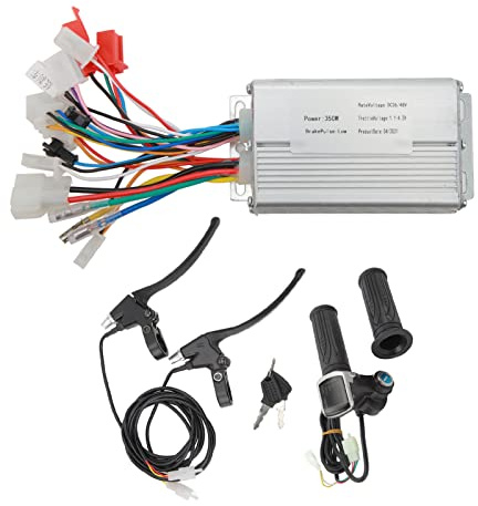 Dam Skerisi Controlador de Motor sin escobillas para Bicicleta eléctrica de 36 V, 48 V, 250 W, Kit de conversión de Scooter de Bicicleta eléctrica con empuñadura del Acelerador y Juego de