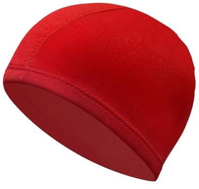 TISHITA Cuffia Nuoto Cuffia Piscina Cuffia per Bagno Cuffia da Allenamento in Tessuto Poliestere Confortevole Adatta per Capelli Lunghi Corti Donne Uomini PIS, Rosso