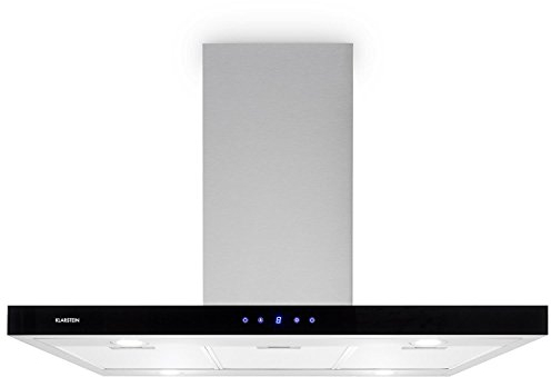Klarstein Madonna Black Edition - Hotte aspirante, Acier brossé, Puissance max 500 m³/h, Panneau tactile, 3 niveaux de puissance, 3 filtres, Noir