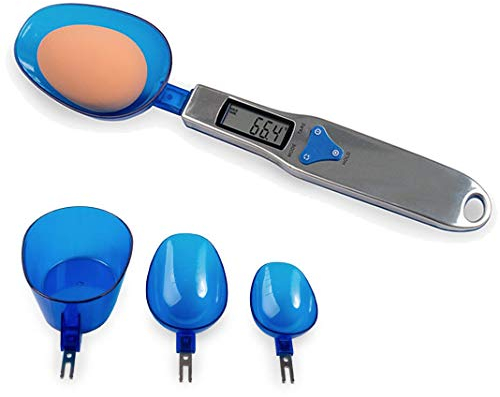 FINCA CASAREJO Balanza cuchara digital | Precisión de 0,1 G | 3 cabezales distintos | Cuchara báscula digital para pesar huevos, medicamentos, vitaminas (ref. DBC)