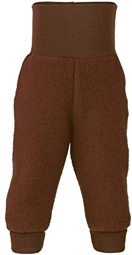 Pantalón de forro polar para bebé, 100% lana virgen, ángel natural, con cintura para el ombligo Canela Melange 50/56 cm