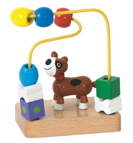 alles-meine.de GmbH Motorikschleife mit Biegefigur - Spiel Labyrinth MOTORIK Holz MINI Hund - Motorikspiel