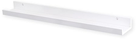 Wackadoo Bilderleiste Weiß Holz 110 cm, Bilder Regale für Wände, Schwebendes FSC-Holz Wandregal, Schweberegal, Wandboard, inkl. Schrauben und Dübel