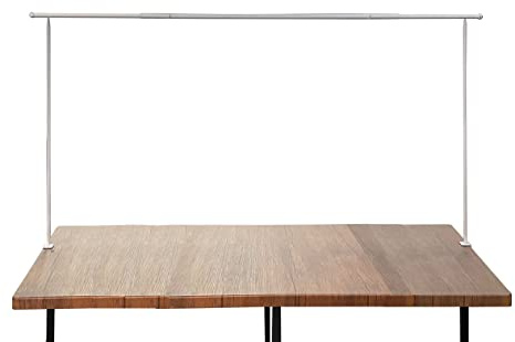 Spetebo Deko Tischgestell weiß ausziehbar - 220-250 cm - Metall Dekostange mit Schraubklemmen - Tisch Dekoration Halter Stange Rahmen für Weihnachten Ostern Geburtstag Party