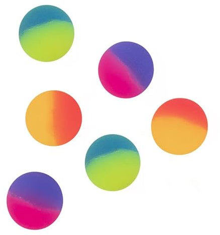 PAINT IT EASY NEU Mitgebsel / Gastgeschenk Flummis Regenbogen, ca. 3cm, 6 Stück in sortierten Farben