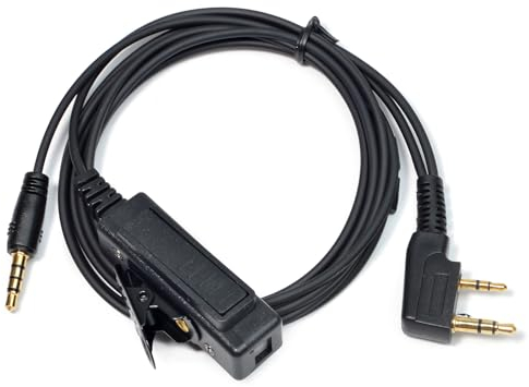 HYSHIKRA Universal multibroches à 3,5 mm câble audio avec PTT compatible Baofeng UV - 5R UV-5ra 777 888s UV-82 Kenwood th - 22at tk - 3100 et 3,5 mm audio interface casque avec microphone (3,5 à k)