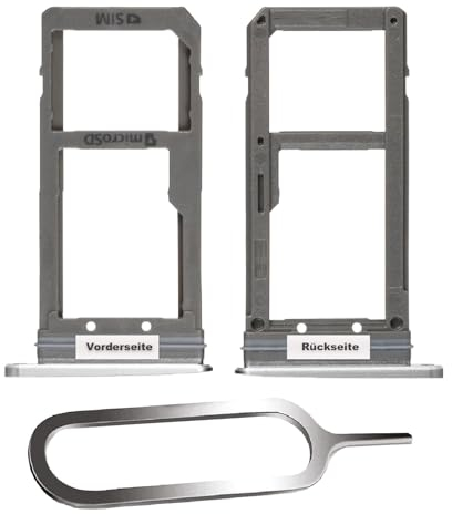 IS-TECK SIM-Kartenhalter Ersatz SIM-Tray Kompatibel mit Samsung Galaxy S7 G930F inklusive SIM-Nadel SIM-Kartensteckplatz (Silber)