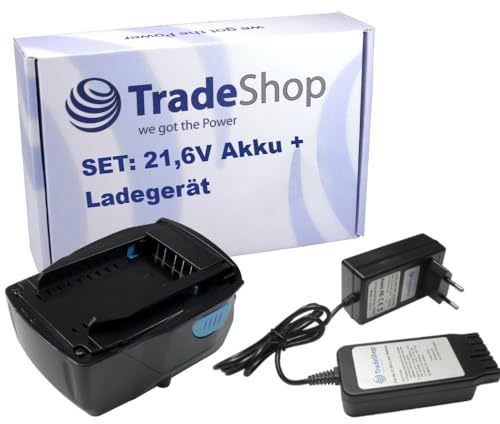 Trade-Shop 2in1 Set: Li-Ion Akku 21,6V 4000mAh + Ladegerät inkl. Netzteil kompatibel mit Hilti B22 B22/1.6 B22/2.6 B22/3.0 B22/3.3 B22/5.2 B22/8.0
