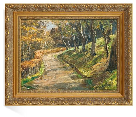 FOLKOR DIY Canvas Frame for 18x24 Painting, 2.4 Wide Antique Gold Ornate Wood Frame, Vertical or Horizontal Display for Vintage Art Prints Gallery Wall Decor (No Plexiglass & Backing Board)