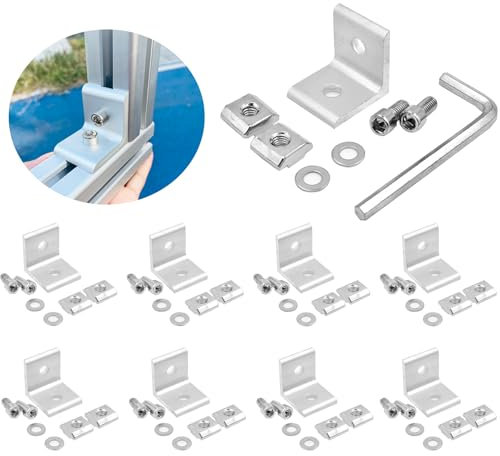 DAIRYCOF 10 Stück Aluminium Eckverbinder 30 x 30 x 27mm-Aluprofil Winkelverbinder Set-Befestigungsmaterial,Mit Schraube, Aluminium profil Eckverbinder,für Befestigung von Aluminiumprofilen