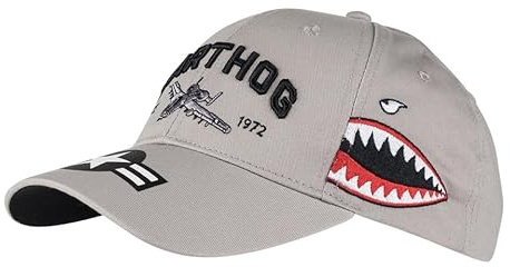 Epic Militaria Gorra de béisbol con temática de la Segunda Guerra Mundial del Ejército de Estados Unidos A-10 Thunderbolt Warthog, gris, Talla única