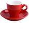 CEHJZQRPL Set di Tazze e piattini, Tazze da tè e piattini, Set di Tazze da caffè Espresso in Ceramica Spessa Colorata e piattini(Red)