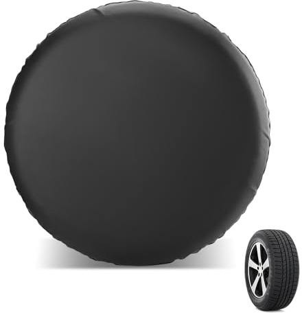 Avutrel Funda de Rueda de Repuesto, Ajuste Universal, 16 Pulgadas, Piel Suave de PVC, Impermeable y a Prueba de Polvo, Bolsas de Almacenamiento para neumáticos de Almacenamiento, Apto para Jeep, SUV