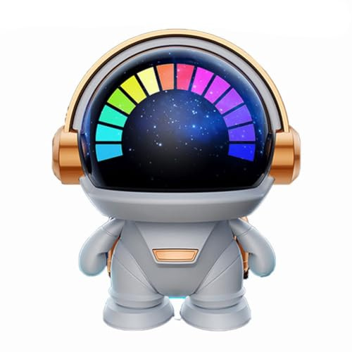 Jooehyer 1 Piece Astronaut Wireless Bluetooth Speaker Cute Desktop Space Robot Subwoofer Bluetooth Speaker White-Gold Plastic for Home Outdoor Gift-B