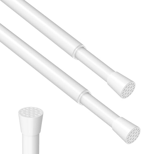 AIZESI Lot de 2 tringles à rideau sans perçage 50-69cm pour fenêtre, blanc