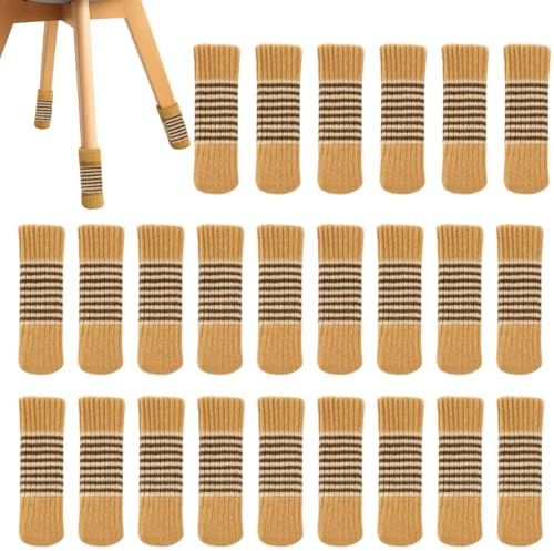 24pcs Protege Pied de Chaise, Chaussette Chaise pour Pieds de Chaise, Chaussettes de Chaise Mobilier en Feutre, Patins Antidérapants pour Convient aux Pieds de Chaise, Évitez Les Rayures et Le Bruit