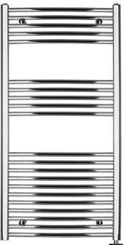 anapont elektrischer Badheizkörper - chrom gebogen - mit AN/AUS - Schalter - Handtuchheizkörper - Badheizung elektrisch - Handtuchheizung - Made in Germany 1175h x 600b