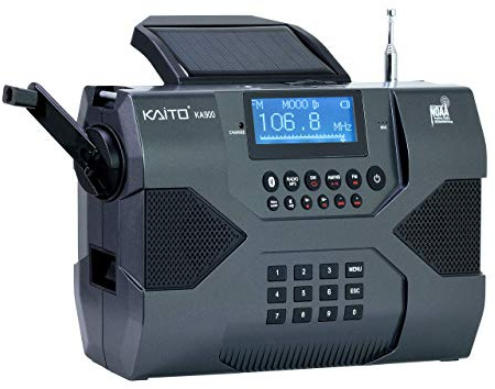 Kaito Emergency Radio Voyager Max KA900 Digital Solar Dynamo Crank Wind Up AM/FM/SW & NOAA Weather Stereo Radio Receiver with Bluetooth, Real-time Alert, MP3 Player, Recorder & Phone Charger, Black