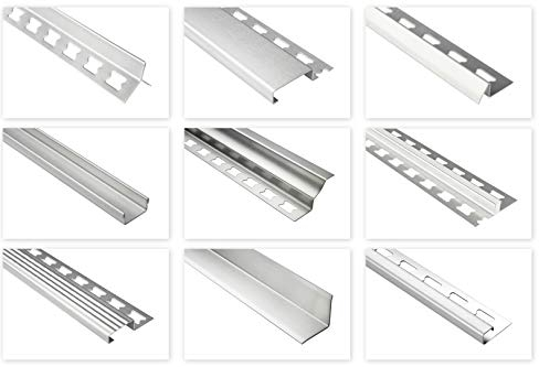 HEXIM rails à carreler/rails en acier inoxydable, argent brossé 2m - grand choix de hauteurs de rails et de profils, acier inoxydable V2A - profil rond 9mm
