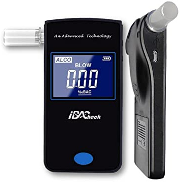 iBACheck uppladdningsbar alkoholtestare med 2,2HTN-skärm. Realtidsklockfunktion med låg standby-effekt. Andningsanalysator med 10 minnen. Moderiktig, slimmad och kompakt.…