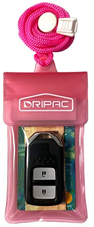 DRIPAC Funda impermeable para llaves de coche, impermeable, para identificación, tarjeta de crédito, dinero (rosa)