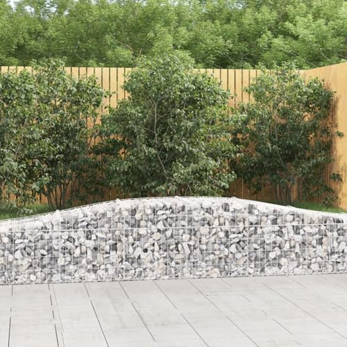 Gecheer Gaviones para Piedras Gaviones Jardinera Cestas de gaviones,2 udsĀ x 50 x 40/60 cm,Forma de Arco Hierro,Gaviones Decorativos Columnas de Gaviones Cestas de Retención de Tierra