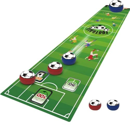 Sanfly Curling Game Set, Curling Game for Family Fun Board Games Shuffleboard Pucks with Mat and 6 Curling Balls for Travel Home Party