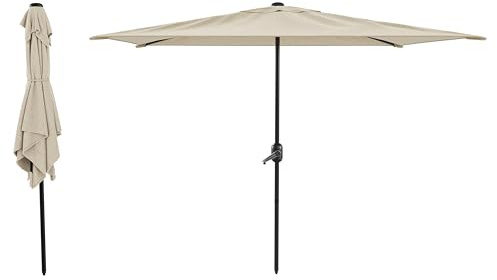 Bricozone Ombrellone da Giardino Rettangolare 3 x 2 m Parasole per Balcone con Air Vent Apertura a Manovella Anti UV Idrorepellente per Terrazzo Mare Spiaggia Piscina Beige
