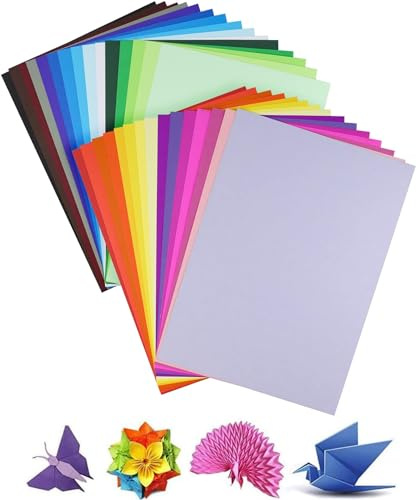 Cartulina de colores A4, 60 unidades, 180 g, 30 colores variados, papel de origami, manualidades y decoración