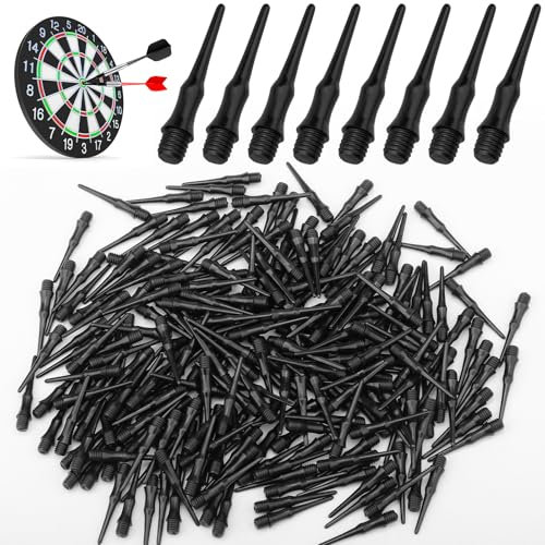 Samamoca 250 Stück Soft Dart Spitzen,Kunststoffspitzen Für Dartpfeile,Soft Dartspitzen,Dartpfeile Kunststoffspitze Ersatz,Pfeilspitzen Dart Kunststoff,Äußerst Stabil Und Langlebig, Schwarz