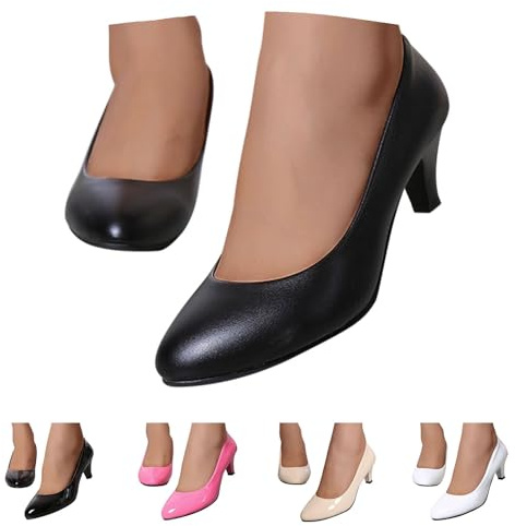 Dasongff Chaussures à Talon Classiques pour Femme Escarpins Petit Talon en PU Confortable Femmes Escarpins Chaussures à Talon Haut Chaussures Classiques pour Dame Mariage Bureau