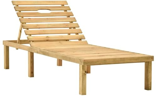 Gecheer Sedia a sdraio in legno di pino impregnato, schienale regolabile da giardino reclinabile, letto da giardino, lettino da spiaggia, relax per campeggio, balcone, piscina