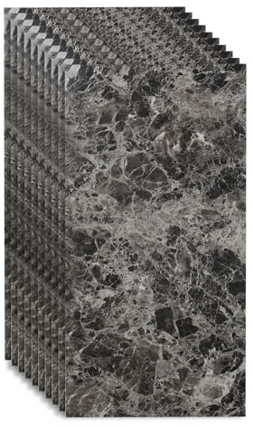 Förpackning med 10 marmordesign självhäftande PVC-väggpaneler 60 cm x 30 cm väggtäckning för väggplattor klar skifferstruktur