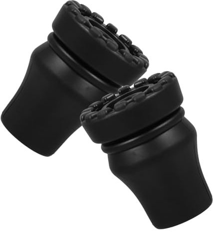 CALLARON 2pcs Slip Mats Rubber Cane Tips for Walking Stick Hiking Canes Non-Slip Foot Replacement Crutch Accessories