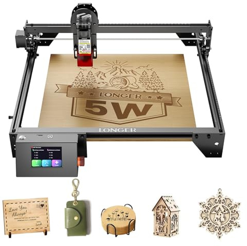 Longer Laser Engraver Series 5W – Macchina per Incisione Laser e Taglio, 10000 mm/min, Touchscreen a Colori 3,5, Controllo Offline App, per Legno Acrilico Vetro Pelle DIY