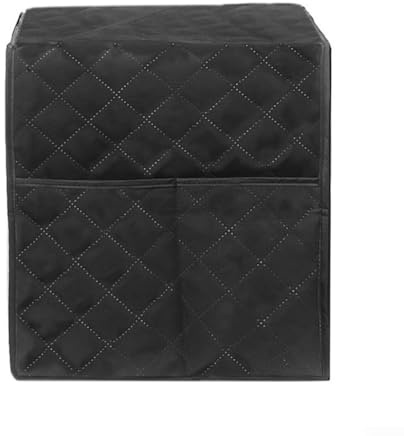 Waterproof Coffee Machine Cover Black Quilted Polyester Cotton Protective Dust Cover 13.4 x 12.3 x 14.17 in with 2 Side Pockets for Espresso Maker Bread Maker Blender Toaster