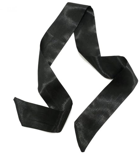Cuixia Long Silky Satin Skinny Scarf, Black Stylish Ribbon Scarf, Ladies Neck Ties Smooth Soft Long Polyester Satin Thin for Hair, Handbag, Elegant Sash Belt for Dresses